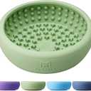 Dog Lick Bowl, Bestalk Anxiety Relief Lick Mat for Dogs, Non-Slip Freeze Licking Bowl Enrichment Puzzle Feeder for Distraction, BPA Free Silicone, Dishwasher Safe (Green,L)