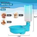 VANNON 16oz Pet Water Bottle, Gravity Dog Water Bowl Dispenser for Cage, Anti-Overflow Water Dispenser for Small Dogs, Cats, Rabbits and Other Small Animals, BPA Free, Gradient Blue
