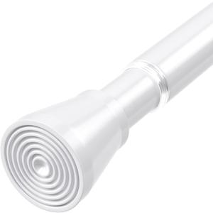 Shower Curtain Rod 44-77 inch Tension Rod White Shower rod Non Slip Tension Curtain Rod Adjustable Curtain Rods No Drilling Shower Rods for Bathroom Windows Closet 1Pack