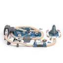 82 Pcs Wooden Train Set for Toddlers, Magnetic Train with Track for Kids Ages 3-6, Compatiable with Major Brands, Space Railway Playset Gifts for Boys and Girls Ages 3+