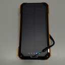 Solar Power Bank 49800mAh Wireless Portable Charger with USB-C 15W Fast Charging with 4 Built-in Cables LED Flashlight Battery Pack Compatible with iPhone, iPad, Smartphone,Perfect for Camping, Hiking (Orange)