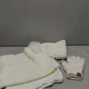 Coolprince Womens Long Scarf Gloves and Hat Set Cold Weather Hat Scarf Glove Set for Women Winter Beanie Hats with Pom Pom (One Size, White)