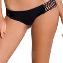 Luli Fama Women's Verano De Rumba Bootylicious Minimal Coverage Swim Bottom (Medium, Black)