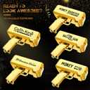 Money Gun Shooter RUVINCE Gold Money Gun for Movies that Look Real, Prop Gun Make it Rain, Handheld Cash Gun for Game Movies Party