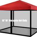 Mosquito Net with Zipper for Outdoor Camping Mosquito Net DIY Canopy Screen Wall Outdoor Mosquito Net for 10 x 10 Patio Gazebo and Tent (Black)