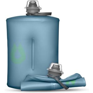 HydraPak Stow (1L, 32oz) - Collapsible Water Bottle - Ultralight & Packable Travel Bottle, Flexible Ski, Hike, Bike or Climb Squeeze Flask - Tahoe Blue