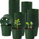 100 Pack 2.5 Inch Small Plant Pots, Plastic Nursery Pots for Plants, Seedling Pots for Planting Seeds, Succulents, Vegetables, Green