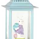 Easter Snow Globe, Easter Decorations for The Home, Lighted Glitter Bunny Snowglobe Lantern for Spring Home Decor