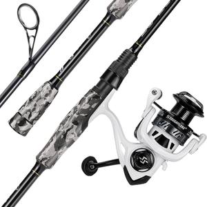 Sougayilang Fishing Rod and Reel Combo, Stainless Steel Guides Fishing Pole with Spinning Reel Combo for Bass Fishing (5'10''-2000, White)