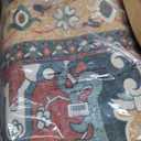 Rugflix 8x10 Area Rugs Machine Washable, Plush Carpet for Living Room, Oriental Indoor Area Rug Low Pile, Large Soft Thick Carpets Non Slip, Farmhouse Vintage Rug for Bedroom Dining Room, Red/Green