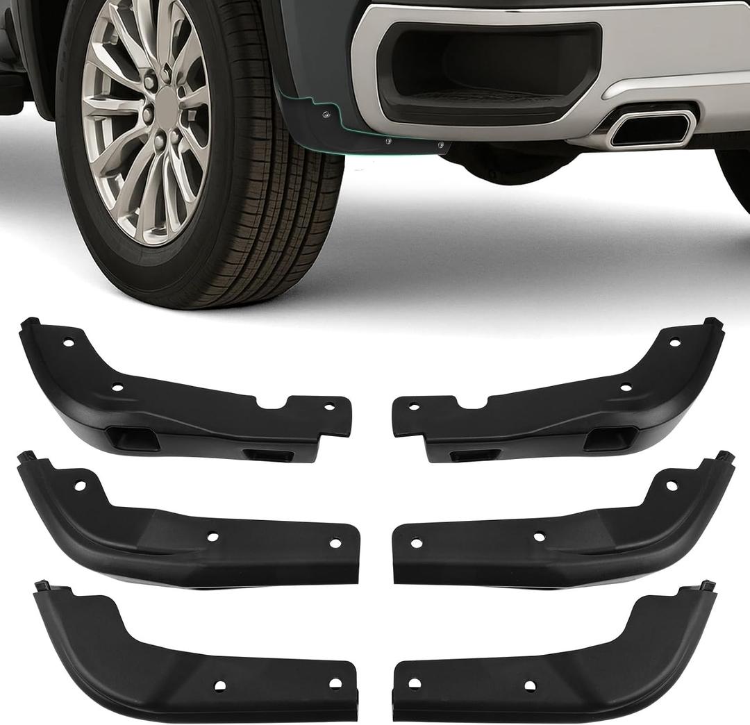 Mud Flaps Delete for GMC Sierra 1500 2019-2025, Durable ABS Material, No-Drill Splash Guards, Protects Against Mud, Rocks, and Debris, Front Rear GMC Sierra 1500 Accessories