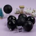 2 x Emopeak 24Pcs Christmas Balls Ornaments for Xmas Christmas Tree - 4 Style Shatterproof Christmas Tree Decorations Hanging Ball for Holiday Wedding Party Decoration (Black, 1.6"/4.2CM)