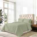 Pizuna Royale 100% Cotton Duvet Cover Single Size 140x200 cm Light Sage, 1000 Thread Count Thick Exquisite Long Staple Cotton Sateen Weave Quilt Cover with 1 Pillowcase (Light Sage Bedding Set)