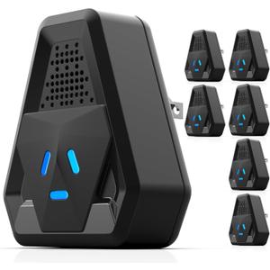 2025 Upgraded Ultrasonic Repeller & Insect Indoor Repeller,Ultrasonic and Repellent for Roach,Rodent,Mouse,Bugs,Mosquito,Mice,Spider,Ant,3 Mode Switching,6 Packs