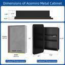 ACEMIRO 16x24 Inch Black Mirror Medicine Cabinet Metal Framed Recessed Wall Mounted Bathroom Medicine Cabinet with Mirror and Storage