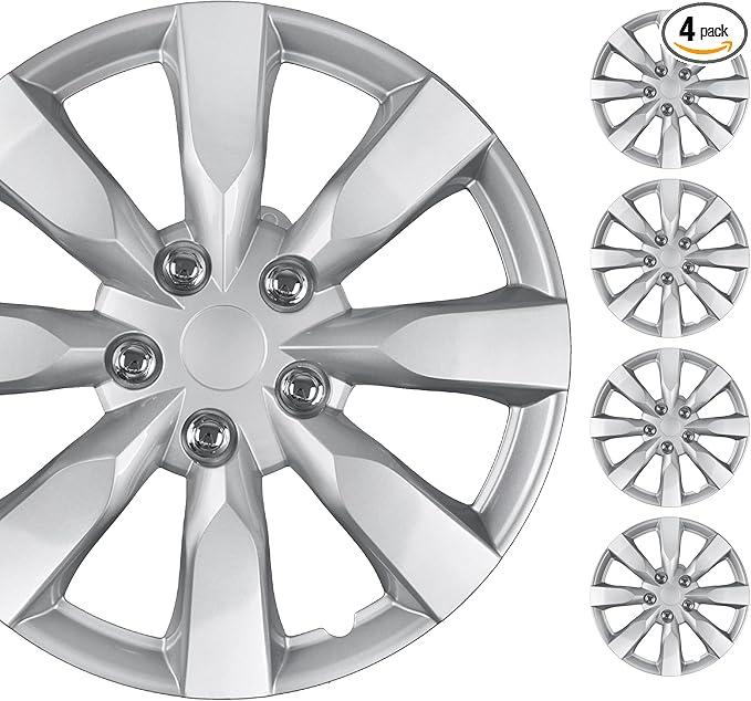BDK 16" Silver Hub Caps KT-1042 installed on Altima Steel Wheels