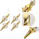 Amosfun Xmas Tree Hanging Ornaments 4Pcs Painted Gourd Pendants Christmas Decorations for Tree Tabletop Fireplace Holiday Party (Golden)