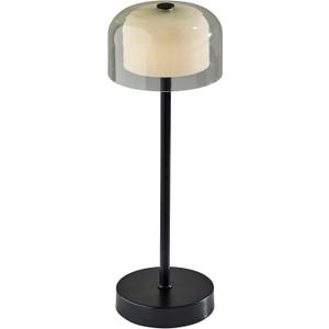 Adesso Cordless Table Lamp with 3-Level Touch Dimmer & Built-in Rechargeable Battery  13.63" Tall Touch Lamp, Black Finish
