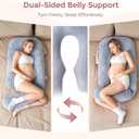 Momcozy Pregnancy Pillow for Sleeping, Dreamlign U Pro Maternity Pillow with Adjustable Leg Pillow, Removable Cover - Support for Back, Hip, Belly, Legs for Pregnant Women, 50-72 Inch Full Body Pillow