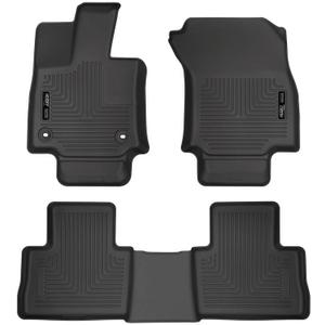 Husky Liners Weatherbeater Floor Mats | Fits 2019-2025 Toyota RAV4 | Front & 2nd Row, 3-pc Black - 95501
