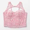Women's Lace Bustier Crop Top, Sexy Floral Lingerie Corset with Cutout Detail, Elegant Sleeveless Camisole for Party or Night Out L