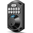 TEEHO TE002 Fingerprint Door Lock - Keyless Entry Electronic Keypad Deadbolt with 2 Backup Keys - Auto Lock - Easy Installation - Smart Locks for Front Door - Matte Black