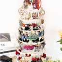 17Dec 6 Tier Rotating Jewelry Organizer Stand, 230 Holes Earring Holder Organizer for Women Girls, Spinning Earring Tree with Ring Holder, Wide Base for Bracelets Watches Lipstick
