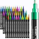 Caliart 36 Colors Outline Markers Shimmer Glitter Pens, Doodling Marker Set for Adults Artists, Cool Fun Craft Drawing Art Supplies