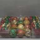 92ct Christmas Tree Decoration Set - Shatterproof Christmas Baubles with Strings for Wreath, Garland & Party Decoration, Red-Green