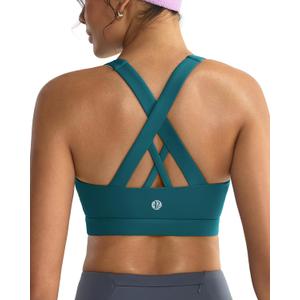 2 x RUNNING GIRL Sports Bras for Women,Padded Strappy Sports Bras Criss-Cross Back Medium Support Sports Bras with Removable Cups (XXXL)