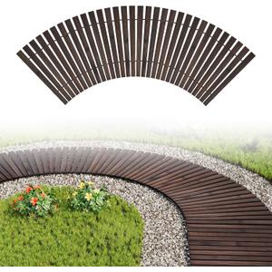 6FT Wooden Garden Parhway Walkway 25" Wide Oversize Outdoor Roll Out Decorative Garden Walkway Non-Slip Surface Road Floor for Outdoor Garden Beach Wedding Party (6FT Curved, Carbonized)