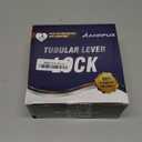 Entry One-Touch Push Button Locking Door Handle Lock with Keys, Non-Handed Opening, Entrance Reversible Left Right Lever for Interior/Exterior Front Door, ADA-Compliant Knob, for Office, Bathroom (Matte Black)