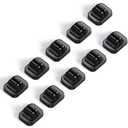 5Pack [Spring Fixed] Cord Holder Clips, Cord Organizer for Desk - Lamicall Adjustable Clips Cable Management, Phone Charger Cord Holder, Wall Car Desktop Nightstand Wire Cord Organizer (Black)