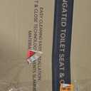 Toilet Seat Elongated, Toilet Seats with Cover Quiet Close, Never Loosen Bumpers, Easy Removing and Cleaning, White, 18.5"L x 14"W