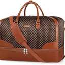 Weekender Bag for Women, Travel Duffel Bag Carry On Overnight Bag with Shoe Compartment Large Nylon Travel Weekend Tote Bag (9b-dark Brown)