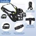 BARKLESS Dog Muzzle to Prevent Biting, Scavenging, Basket Muzzle for  Dogs, Soft & Lightweight & Sturdy Mouth Cover with Removable Collar Loop for Training, Walking (Black, 5)