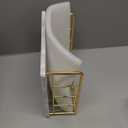 Livabber Flat Napkin Holder, Metal Kitchen Napkin Storage with Weighted Tension Arm Rustic Tissue Paper Dispenser for Countertop, Table Kitchen, Dining Room (With Marble Base, Gold)