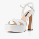 Women High Heel Platform Sandals with Ankle Strap Open Toe Spool Chunky Heels Prom Party Dress with Buckle 7.5