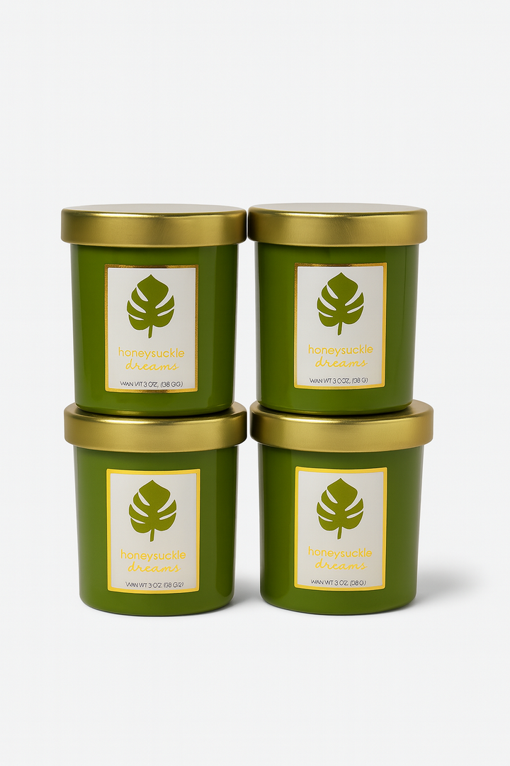 Candle 3Oz Glass 4Pcs Honeysuckle