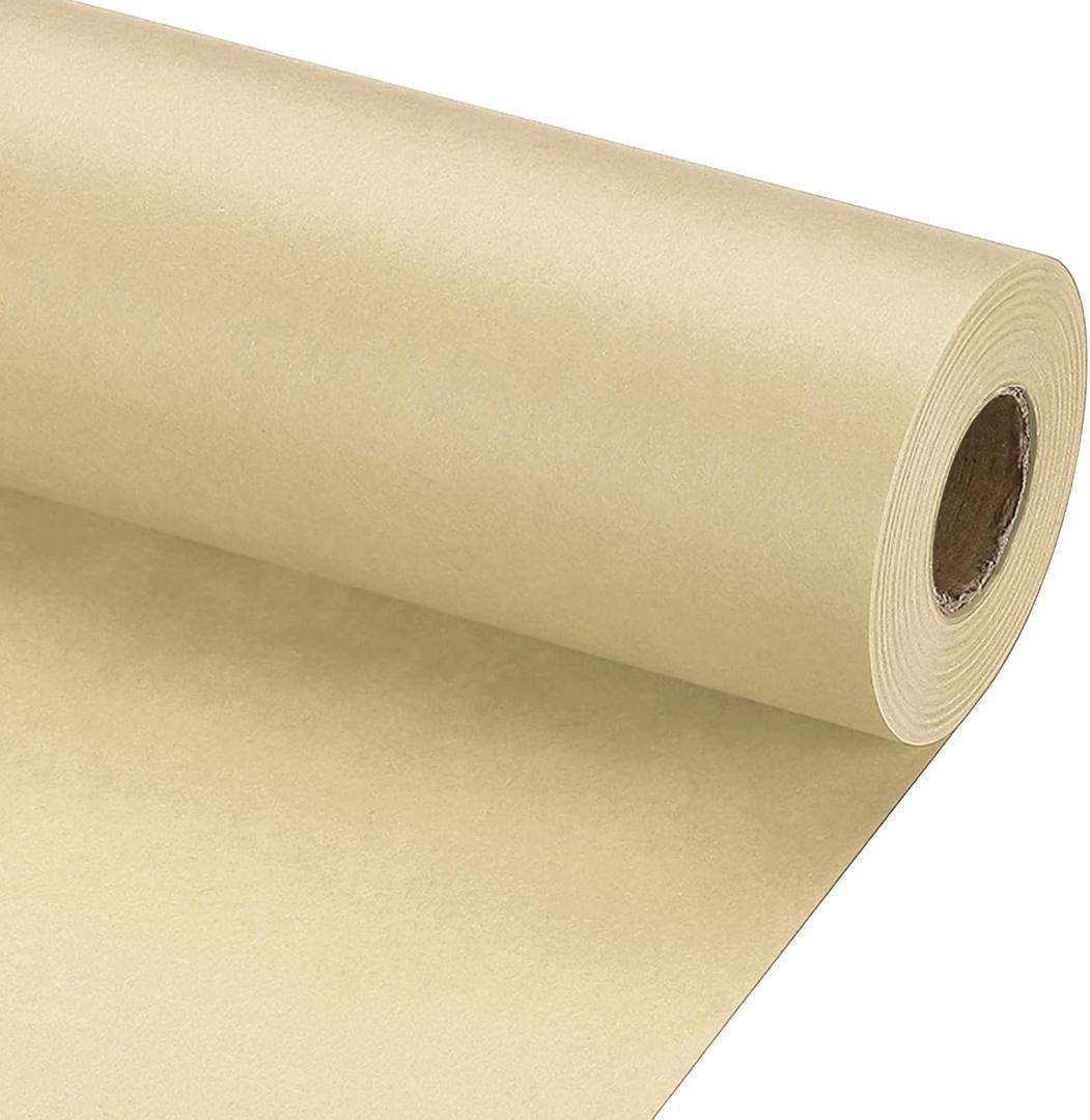 PATIKIL Wrapping Paper, 15" x 800"(66') 70 GSM Craft Paper Roll Kraft Packing Paper for Poster Bulletin Board, Gift Wrapping, Brown