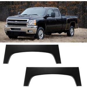2 Pcs Rear Wheel Arch Repair Panel Fit For 2007-2013 Chevy Chevrolet Silverado 1500 2500HD Truck Bed Upper Wheel Arch Patch Quarter Panels Replacement For Driver & Passenger Side, Black