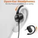ACANDYA 3.5mm Wired Earbuds Over Ear Headphones for iPod/MP3 Laptop for Android Open Ear Sport Headset for Airplane School Students Running Exercise Gym Workout Earphones with Microphone Black