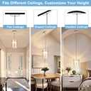 10 Inch Brushed Nickel Island Pendant Light, Large Glass Pendant Lighting, 10.2"