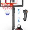IGL Kids Basketball Hoop Outdoor | 4-8.5ft Adjustable Height | 33" Shatterproof Backboard | Fillable Base & Extra Anchor | Portable Goal w/Wheels for Backyard Driveway