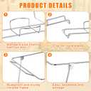 32 Pack Wire Buffet Rack Stand Folding Chafing Stand Chrome Frame Serving Trays Food Warmer with Plastic Tongs Forks and Spoons for Christmas Thanksgiving Home Party Catering Supplies(Silver), approx. 22.76 x 12.2 x 8.15 inches