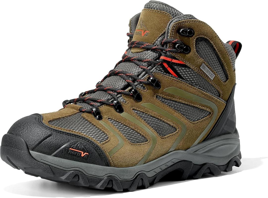 NORTIV 8 Men's Ankle High Waterproof Hiking Boots Outdoor Lightweight Shoes Trekking Trails Armadillo, Size 11W