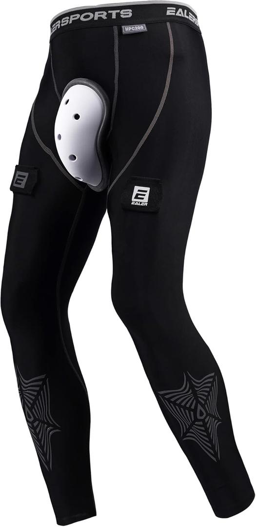 EALER Mens CutResistant Compression Hockey Pants with BioFlex Protective Cup  Jock Briefs for Men & Boys (Large)