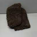 ITSOFT 3pc Non-Slip Shaggy Chenille Bathroom Mat Set, Includes 24 x 21 Inches U-Shaped Contour Toilet Rug, 34 x 21 Inches Bathmat and 1 Toilet Lid Cover, Chocolate Brown