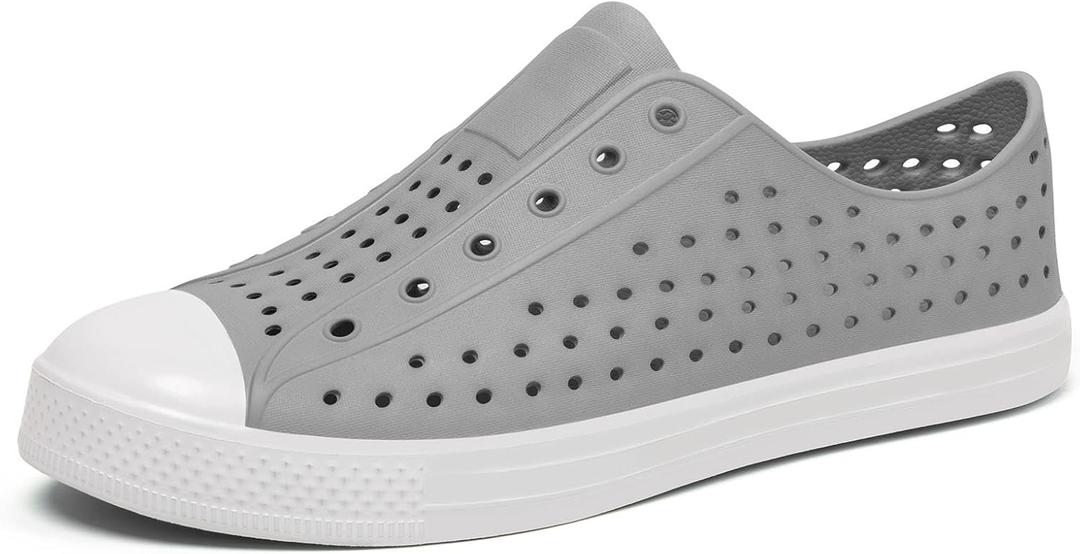 SAGUARO Mens Garden Shoes for Women Breathable Slip-On Gardening Clogs Quick Dry Non-Slip Water Shoe Outdoor Beach Sandals Aero XVII (6.5 Women/4.5 Men, Grey/White)