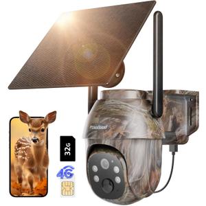 usogood Cellular Trail Cameras Live View Solar Powered, 360 Deer Cameras Game Cameras That Send Pictures to Cell Phone, Night Vision, Motion Activated, IP66 Waterproof, Include SIM Card (Only in US) (4G)